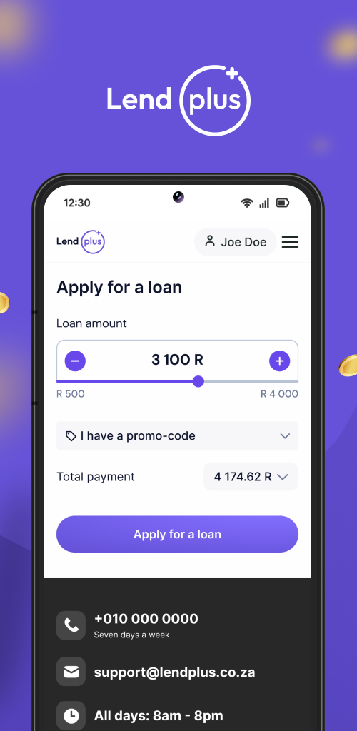 LendPlus loan app screens
